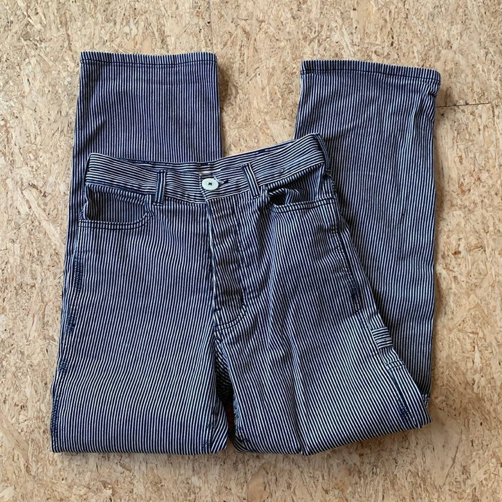 Jesse Kamm Blue and White Straight Leg Pants